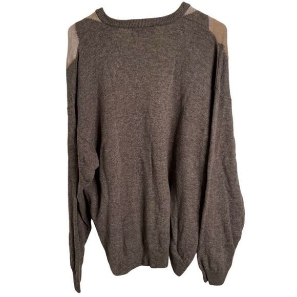 James Pringle Weavers Mens Lambswool Sweater L Argyle Print V Neck Classic Work - Picture 2 of 5